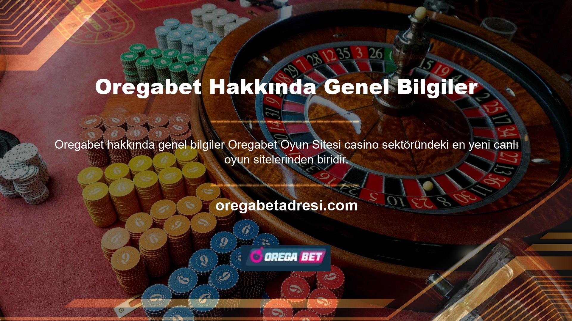 Oregabet web sitesi Türkçe ve İngilizce olmak üzere iki dilde hizmet vermektedir
